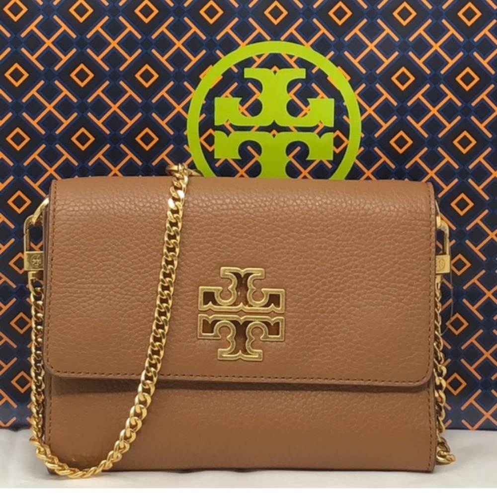 Tory Burch Tan Crossbody Bag with Gold Accents
